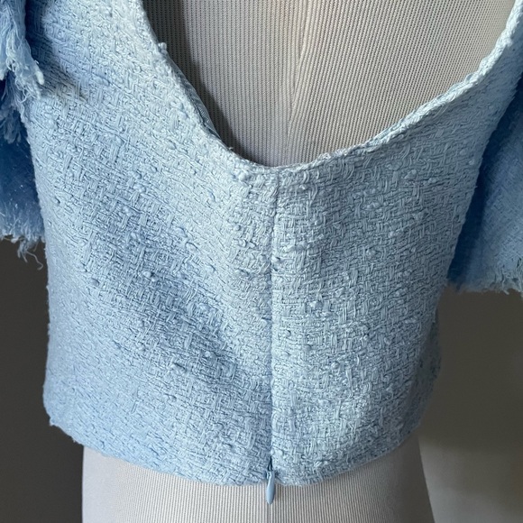 ZARA Tweed Ruffle  Crop Top - Picture 7 of 8